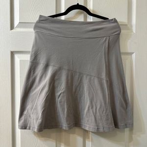 Athleta Flare Faux Wrap Knee Length Unlined Pull On Gray Skirt SIZE: M